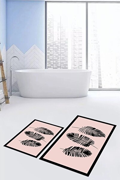 EY HOME cu imprimeu Set de covor de baie cu model de frunze colorate, lavabil...