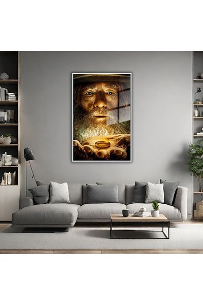 GAAGART Masă din sticlă cu cadru metalic Personajul Stăpâna Inelelor Gandalf