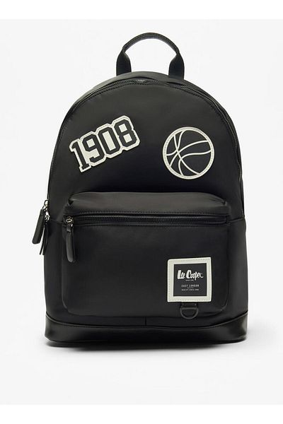 Lee Cooper Applique Detail Backpack with Adjustable Straps and Zip Closure - 30x13x41 cm