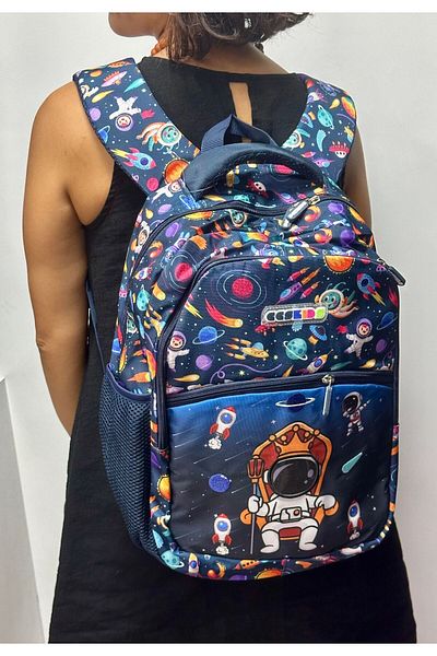 ÇÇS Navy Blue 51736 Model Large Size Backpack - For Boy with Traveller and Multiple Compartments