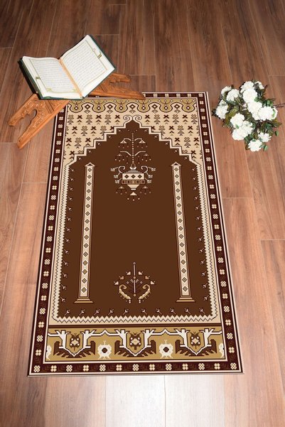 EY HOME Digital Printed Washable Classic Motif Prayer Rug 70X130