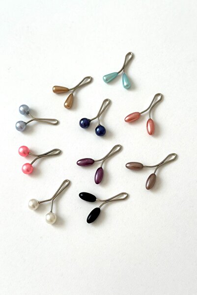 BECCASTYLE 6x12mm 10 τεμάχια μαργαριταρένιο κασκόλ και κλιπ καρφίτσας περιτυλίγματος - τσιμπίδα και μαργαριτάρι λεπτομέρεια χιτζάμπ