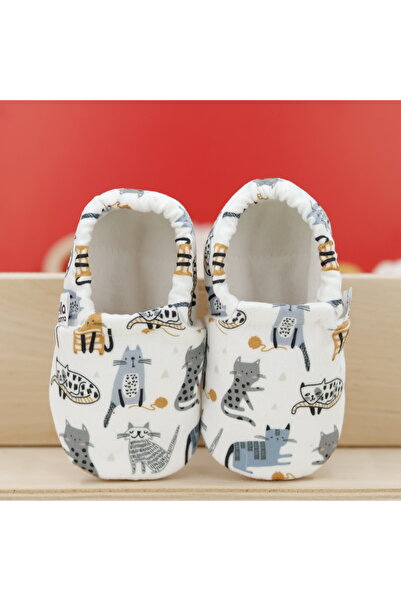 Ella Bonna Non-Slip Sole Cat Patterned Baby Booties, Home Boots Slippers Nursery Shoes Panduf