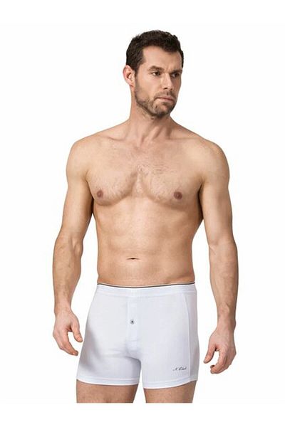 Namaldı 3 κομμάτια μπόξερ Lycra με κουμπιά σε λευκό χρώμα