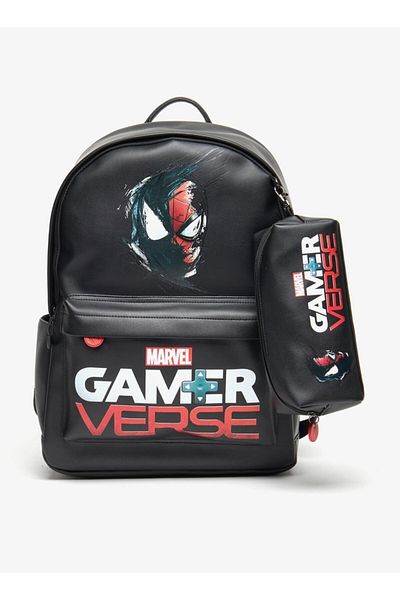 Marvel Spider-Man Print Backpack with Adjustable Strap and Zip Closure - 48x35x12 cm