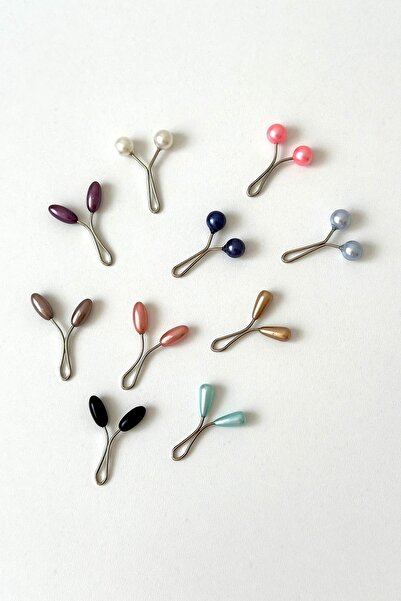 BECCASTYLE 6x12mm 10 τεμάχια μαργαριταρένιο κασκόλ και κλιπ καρφίτσας περιτυλίγματος - τσιμπίδα και μαργαριτάρι λεπτομέρεια χιτζάμπ