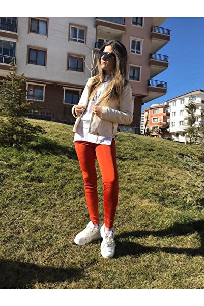 Özgür Collection Kiremit Renk Disco Tayt