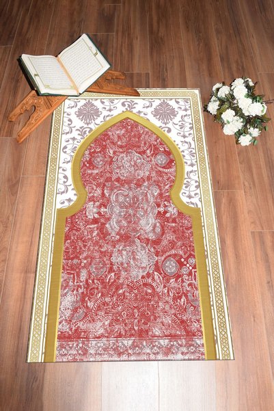 EY HOME Digital Printed Washable Motif Gift Prayer Rug Prayer Mat 70X130Cm