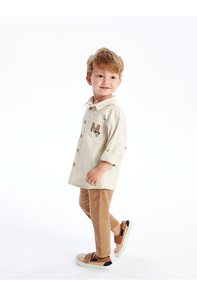LC Waikiki Long Sleeve Shirt and Trousers 2 Piece Set for Baby Boy - Printed