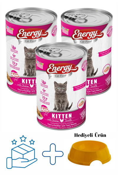 Tavuklu Yavru Yaş Konserve Kedi Maması 400 G - 3 Adet