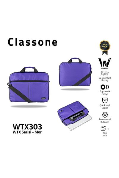 Classone حقيبة يد Wtx303 Wtxpro مقاس 15.6 بوصة من القماش المقاوم للماء متوافقة مع أجهزة Macbook والكمبيوتر المحمول والكمبيوتر المحمول