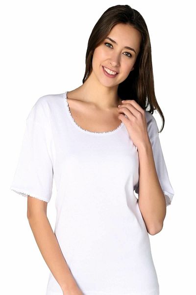Seher 5 Pieces White Color Half Sleeve Camisole Undershirt