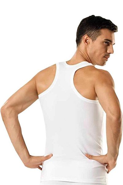 Tutku White Color Ribbed Athlete