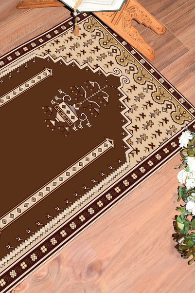 EY HOME Digital Printed Washable Classic Motif Prayer Rug 70X130