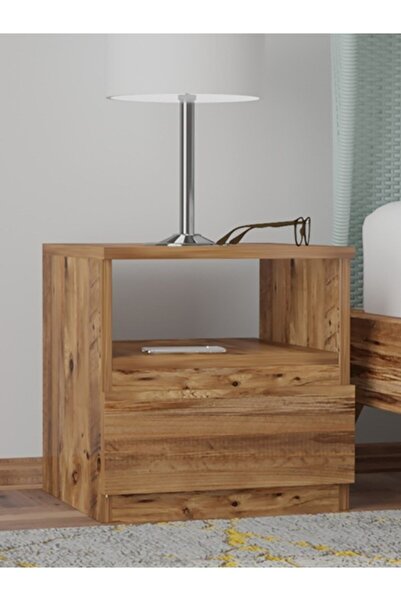 Mbes Mobilya Umut Atlantik Cam 45 Cm Komodin 1 Çekmeceli