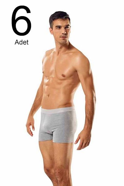 Namaldı Ανδρικό γκρι 6 Pack Lycra Boxer Elf568n1283ccm6
