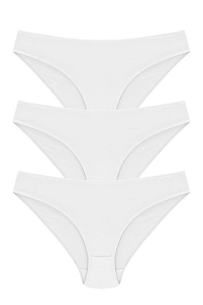 Papatya Chiloți de bikini de culoare albă 3 bucăți