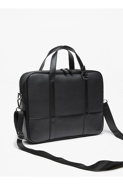 LBL by Shoexpress Solid Laptop Bag with Detachable Strap and Zip Closure