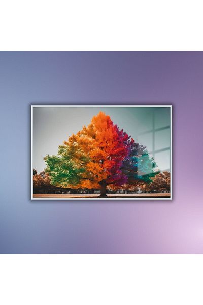 GAAGART Masă de sticlă orizontală cu cadru metalic Vizualizare de platán colorat