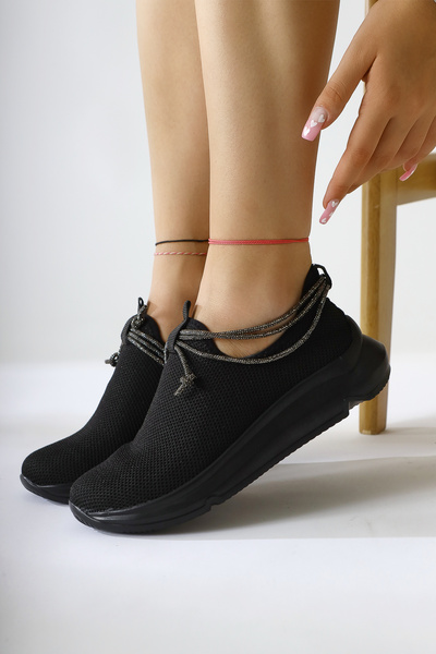 Limoya Morin Чорні камінні шнурки Спортивні жіночі туфлі Вигідна пропозиція