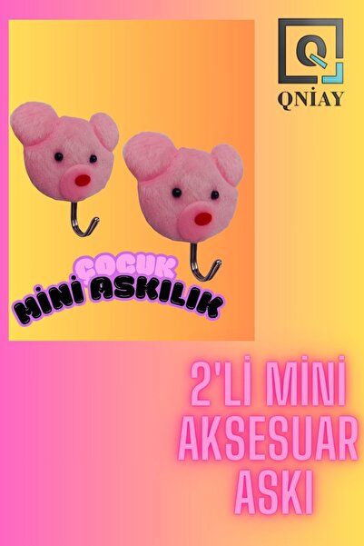 Kalsiyum Mood 2 'li Askı Mini Pembe Ayıcıklı  Aksesuar Anahtarlık  Ayıcıklı