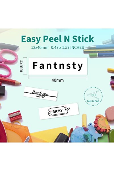 Phomemo 12x40mm/160adet Beyaz Etiket D30/Q30 İçin DCP1240-160