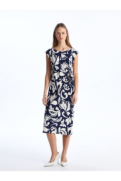LC Waikiki Patterned Crew Neck Women's Dress