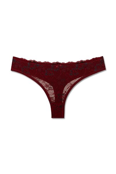 HNX 8-Piece Front Lace Back Double Layer Cotton Thong Women's Panties