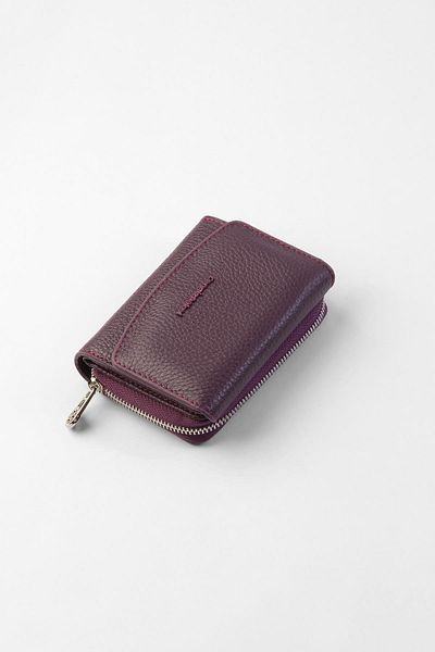 CENGİZ PAKEL Genuine Leather mini Horizontal Snap Women's Wallet - Cengiz Pakel - Damson 65288