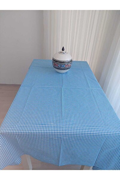 LilaMOON 170 x 170 Pamuk komada Tirkiz Stolnjak - Karirano Pöti