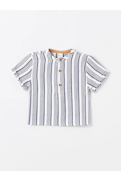 LC Waikiki LCW Baby For Baby Boy Striped Prevailing Collar Short Sleeve Shirt and Shorts 2 Pieces Set