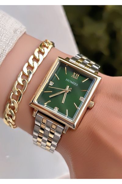 Homies New Season HOMİES ORIGINAL Square Large Case Women's Watch Bracelet Gift