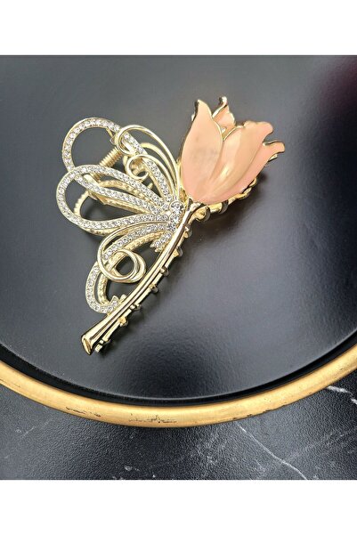 GÜLPEŞE مشبك مزلاج معدني من كريستال ستون جولد توليب XP-3695