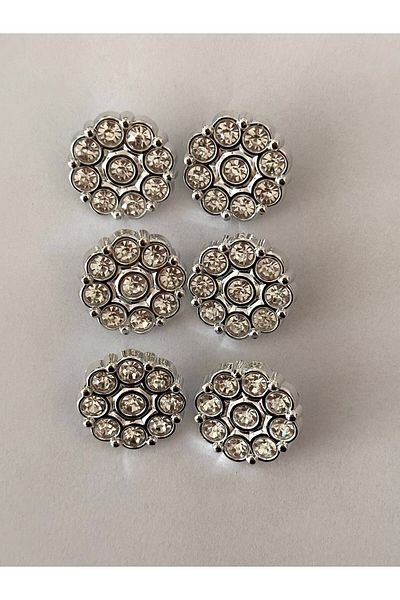 ODDA TASARIM ATÖLYESİ Metalized Coat and Dress Set - Floral Pattern and Crystal Rhinestones