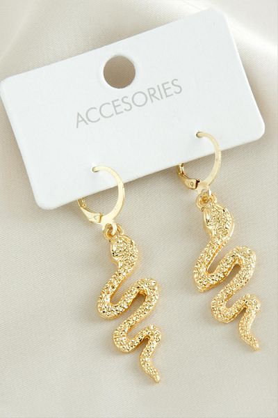 Bijuteri Net Snake New Season Metal Earrings
