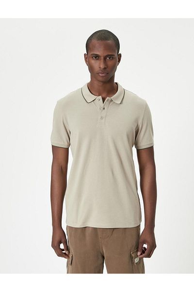 Koton Slim Fit Polo Collar Short Sleeve Piping T-shirt
