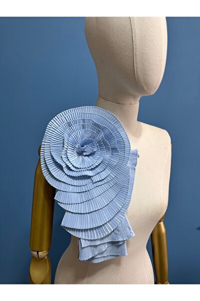 Hayalet kumaş Büyük boy pliseli gül aksesuar