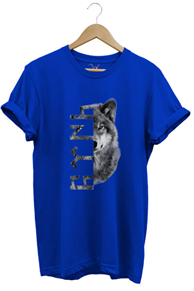 WİDİ تي شيرت Türkiye Bozkurt Göktürkçe بخط تركي وطبعة وولف مقاس عادي 100% قطن...