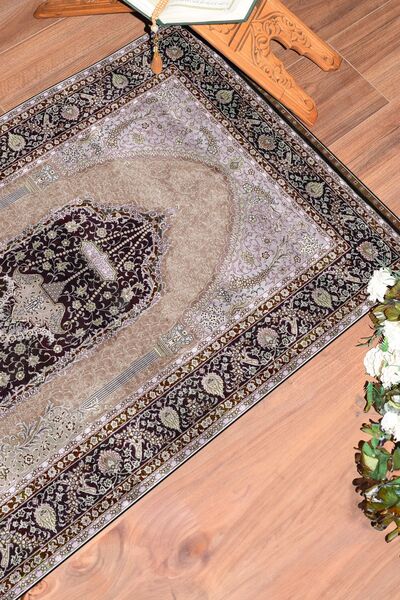 EY HOME سجادة صلاة كلاسيكية رقمية مطبوع قابلة للغسل مقاس 70x130 سم