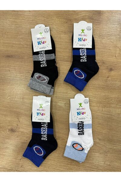Edacan 12 PCS Economic Patterned Children's Combed Cotton Booties Socks