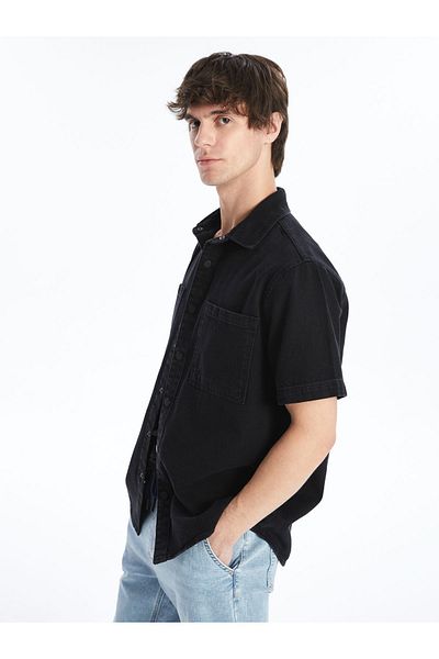 LC Waikiki Cămașă Jeans pentru bărbați - Croială confortabilă, mânecă scurtă