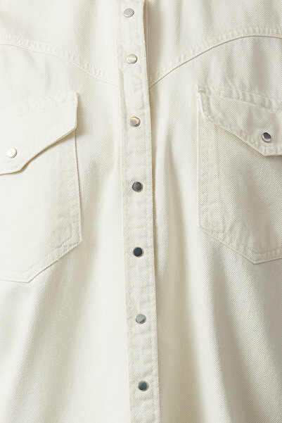 Trendyol Collection Ecru Denim Shirt TWOSS23GO00227