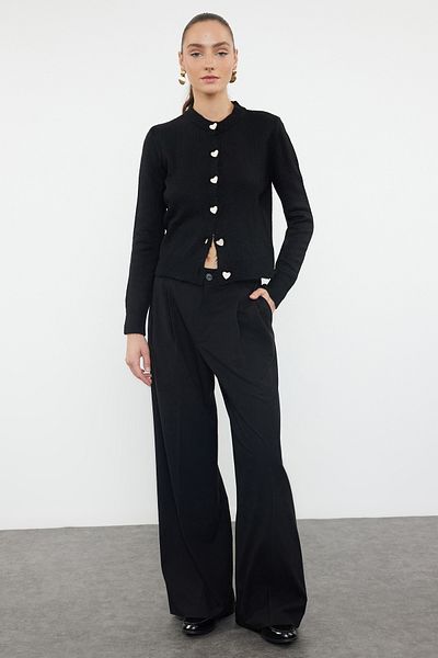 Trendyol Collection Jewel Buttoned Soft Knitwear Cardigan - Black Twoaw22Hi0044