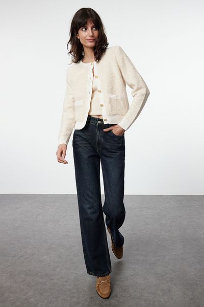 Trendyol Collection Σετ ζακέτα με απαλή υφή Stone Crop και πλεκτά - TWOAW25HI00183