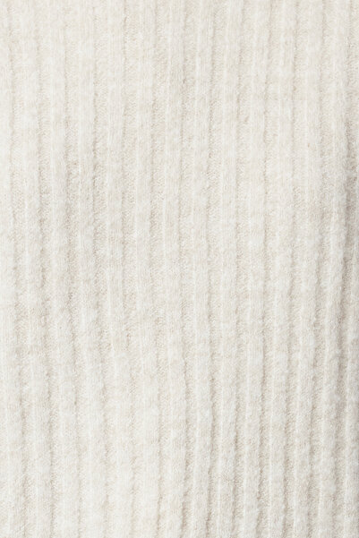 Trendyol Collection Beige Fitted Knitwear Sweater - Side Buttons, Soft Texture Twoaw25Sv00022