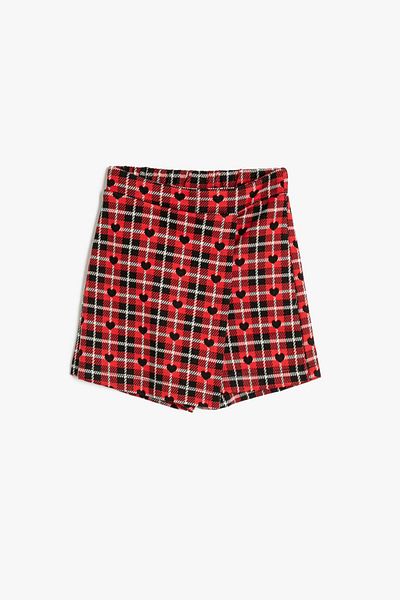Koton Kids Rote karierte Mädchen-Shorts - Bermuda 4Wkg70016Ak