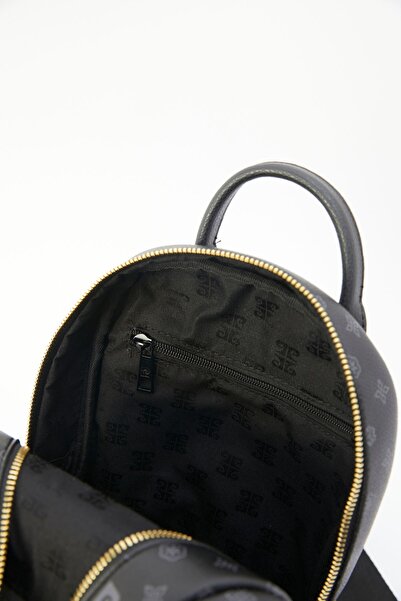 Pierre Cardin Schwarzer Monogramm-Damenrucksack 05PO22Y1553