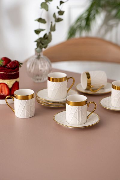 İSTANBUL PORSELEN Buse 6-Piece Coffee Cup Set