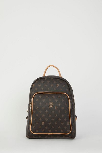Pierre Cardin Brauner Monogramm-Rucksack für Damen 05PO22Y1553