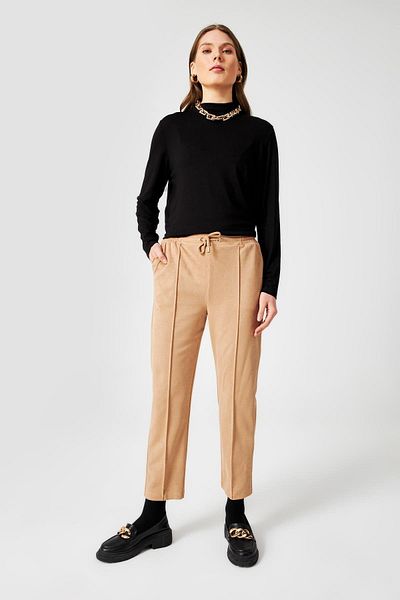 Zühre Suede Look Μπεζ Παντελόνι P-0167